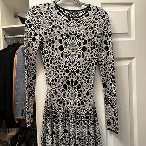 Alexander McQueen Black and White Mini Dress